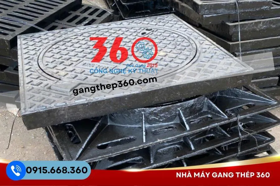 Nắp hố ga gang khung dương 800x800