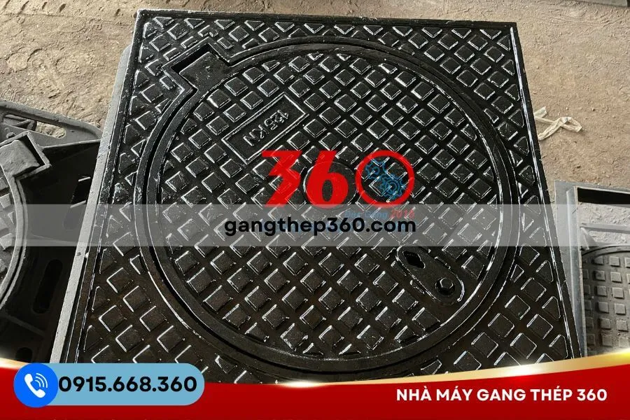 Nắp hố ga gang khung dương 800x800
