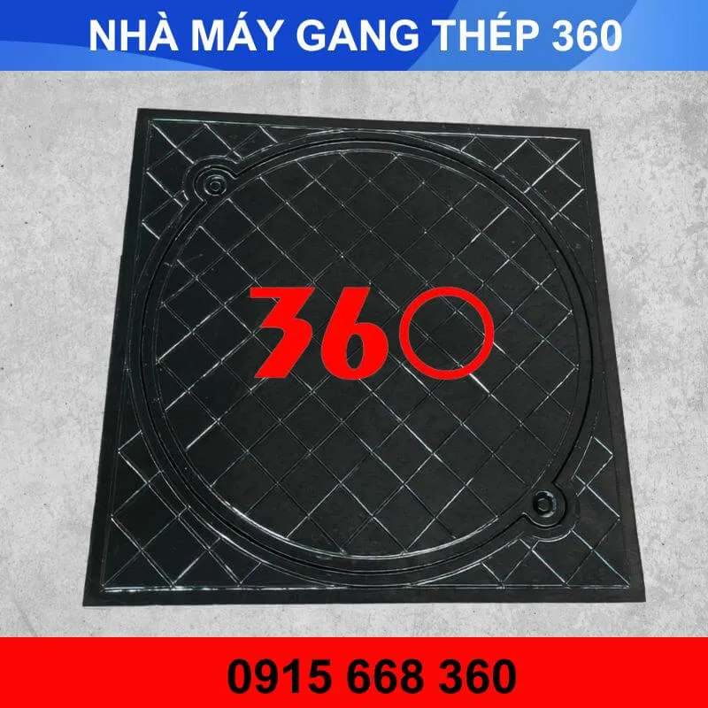 Nắp hố ga gang khung dương 900x900