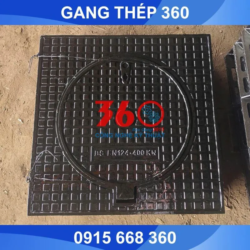 Nắp hố ga gang khung dương 900x900