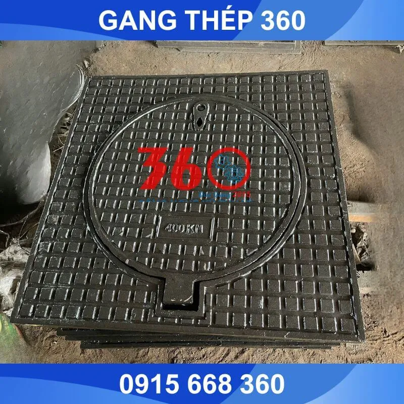 Nắp hố ga gang khung dương 900x900