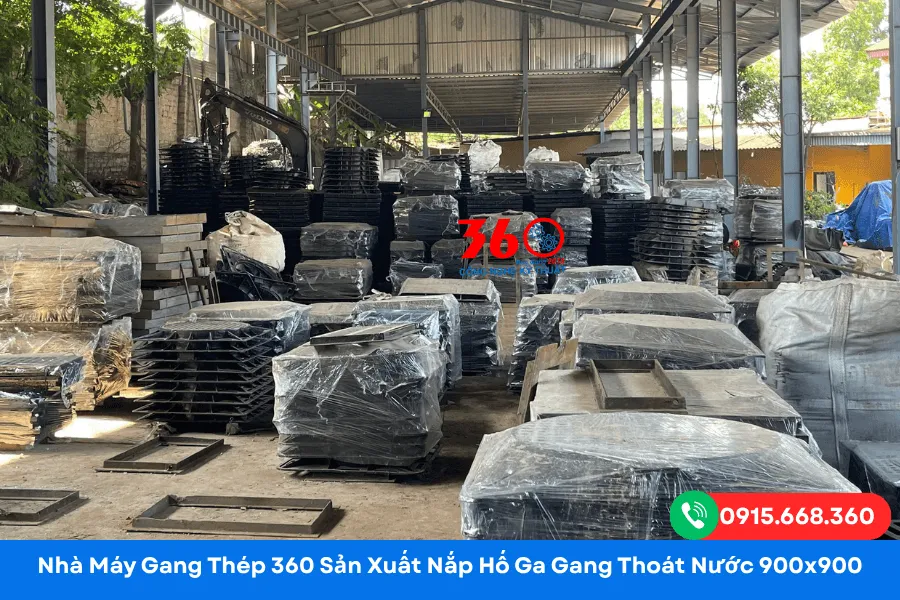 Nắp hố ga gang thoát nước 900x900