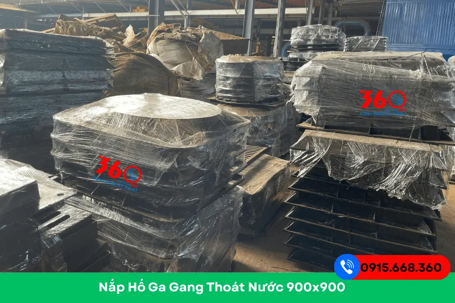 Nắp hố ga gang thoát nước 900x900