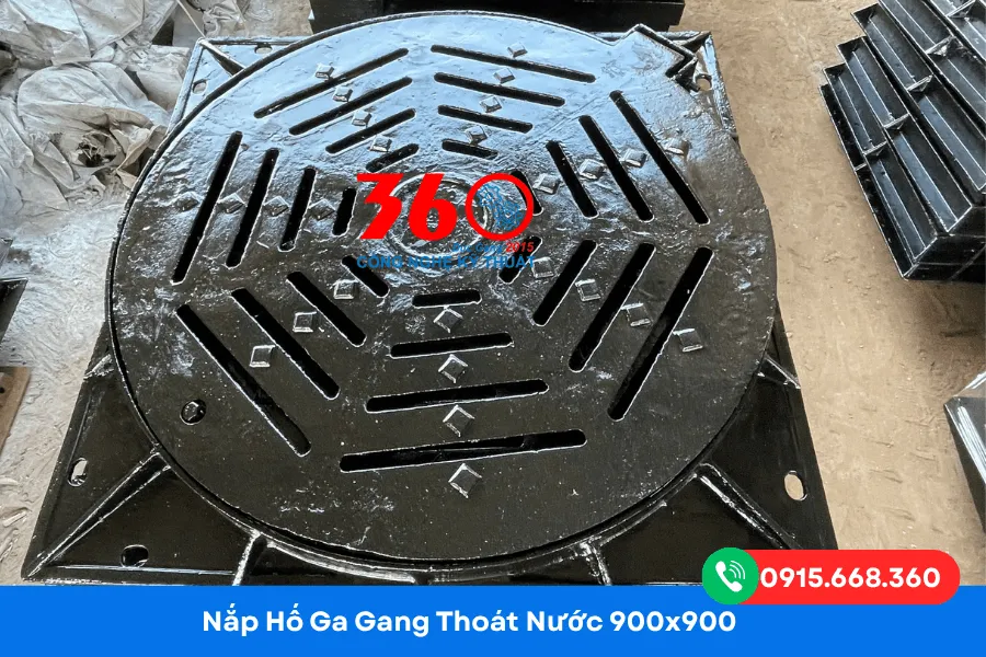 Nắp hố ga gang thoát nước 900x900