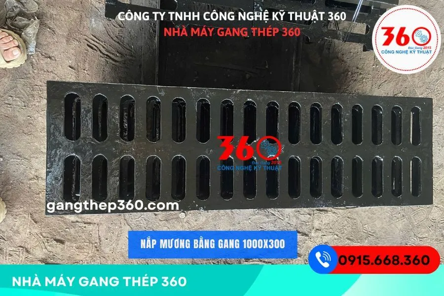 Nắp mương bằng gang 1000x300