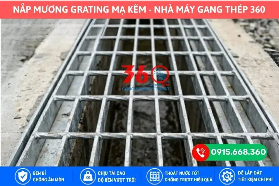 Báo giá nắp mương grating mạ kẽm