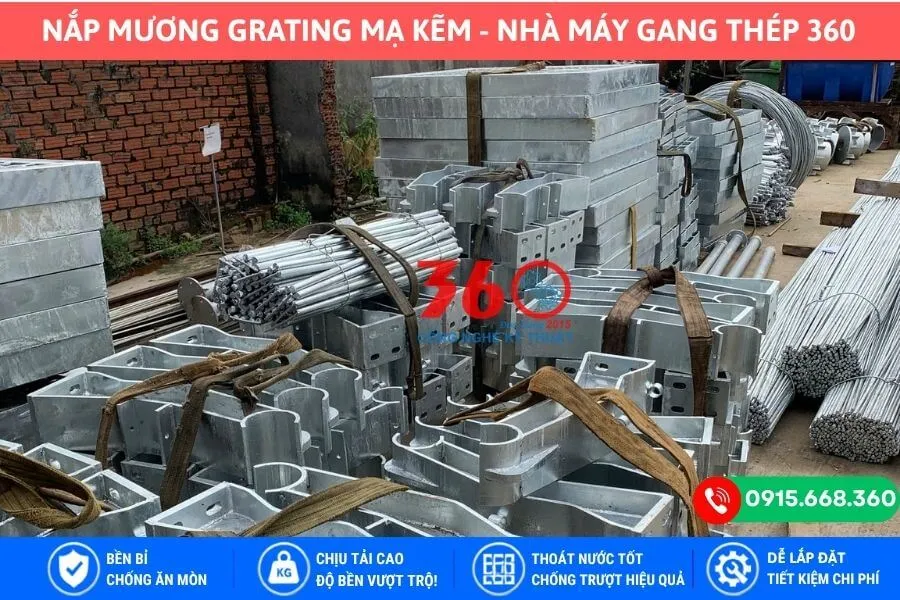 Nắp mương grating mạ kẽm 1000x200