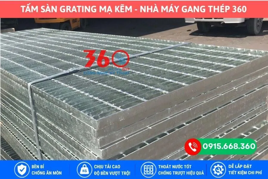 Tấm sàn grating mạ kẽm 1000x1000