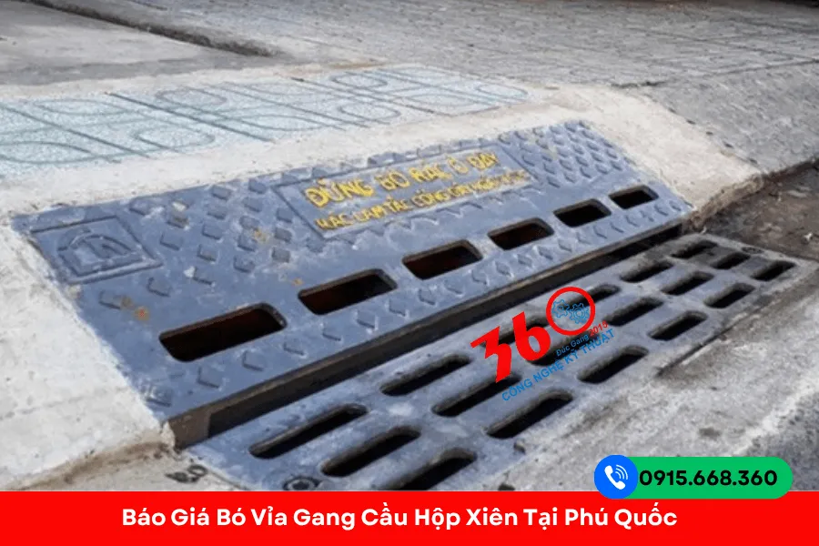 Bó vỉa gang cầu hộp xiên tại Phú Quốc