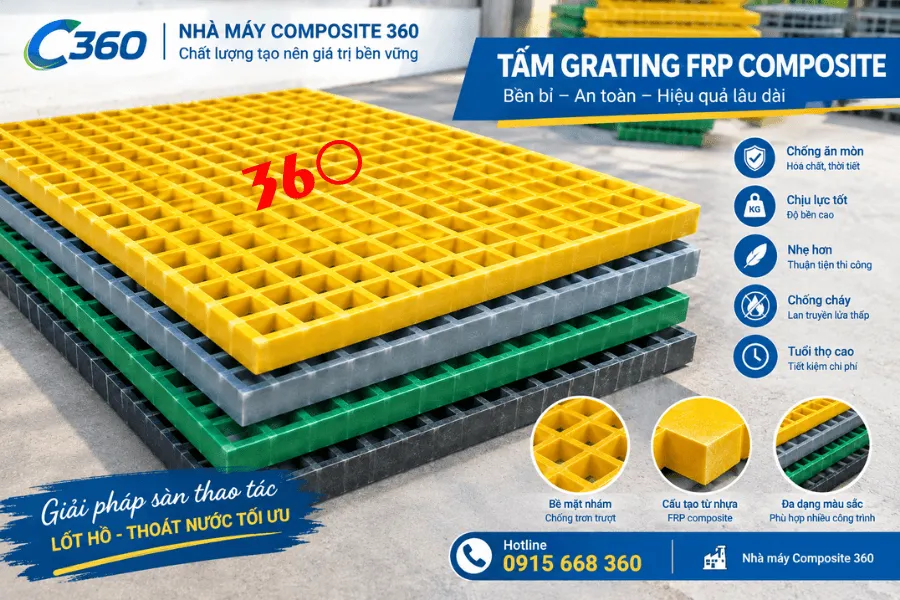 Tấm grating frp composite tại Đắk Nông